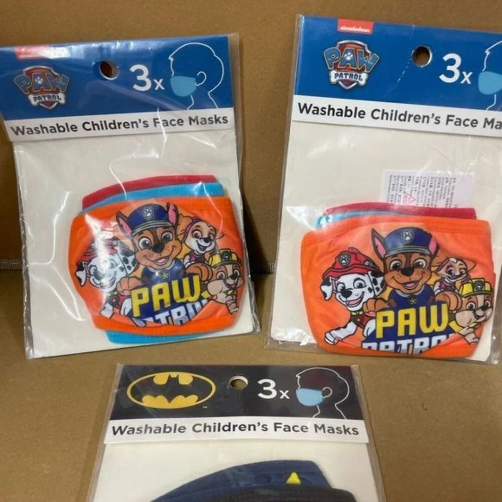 Batman & Paw Patrol washable face mask